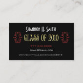 Klasse van 2010 Afstuderen Senior Afbeelding Kaart Contactkaartje (Achterkant)