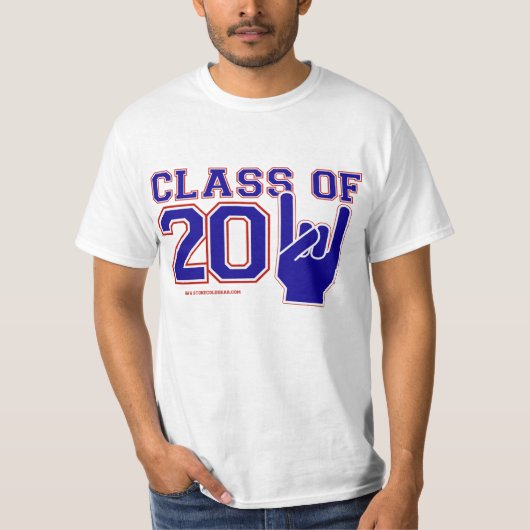 Klasse van 2011 Afstuderen rood, wit en blauw T-shirt (Voorkant)