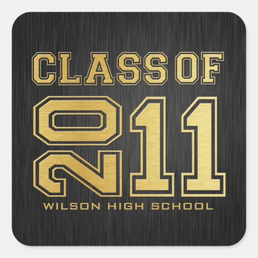 Klasse van 2011 Afstuderen Stickers (zwart / goud) (Voorkant)
