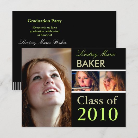 Klasse van 2011 Afstuderen Uitnodiging Briefkaarte (Voorkant / Achterkant)