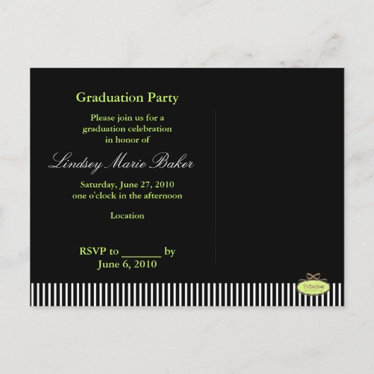 Klasse van 2011 Afstuderen Uitnodiging Briefkaarte (Achterkant)