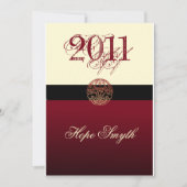 Klasse van 2011 Cream & Burgandy Aankondiging (Voorkant)