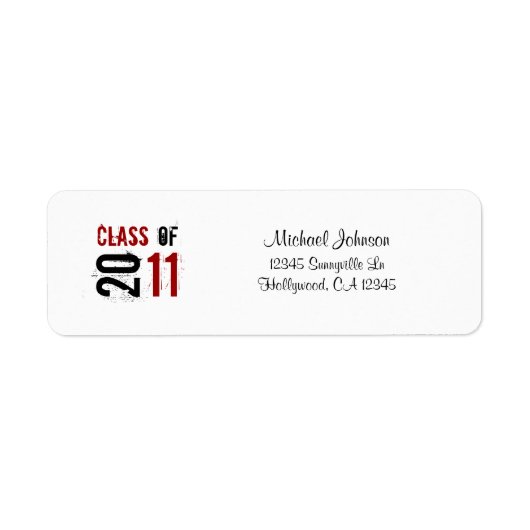 Klasse van 2011 Return Address Label (Voorkant)