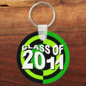 Klasse van 2011 Sleutelhanger Groen zwart (Voorkant)
