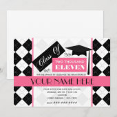 Klasse van 2011 Zwart Afstuderen en roze Kaart (Voorkant / Achterkant)