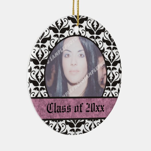 Klasse van 2012 Afstudeerder Afstuderen damast fot Keramisch Ornament (Rechts)