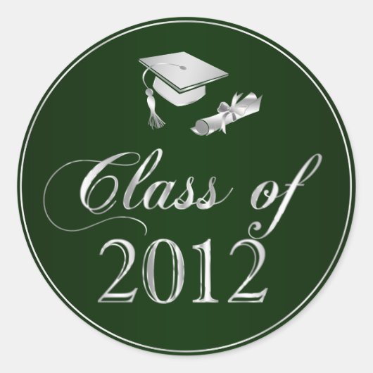 Klasse van 2012 Afstuderen Pet & Diploma Seals Ronde Sticker (Voorkant)