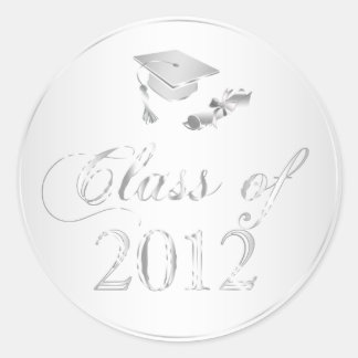 Klasse van 2012 Afstuderen Pet & Diploma Seals Ronde Sticker