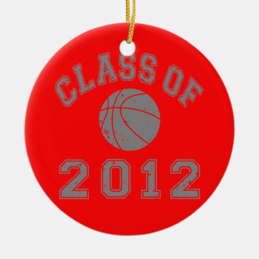 Klasse van 2012 Basketball - Grijs 2 Keramisch Ornament (Voorkant)