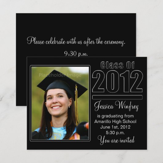 Klasse van 2012-Fotoaankondiging Afstuderen Kaart (Voorkant / Achterkant)