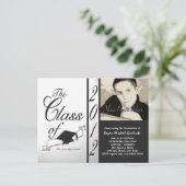Klasse van 2012 Fotouitnodiging Zwart Uitnodiging Briefkaart (Staand voorkant)
