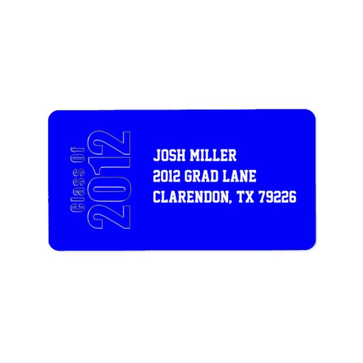 Klasse van 2012 Graduation Address Label (Voorkant)