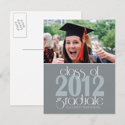 Klasse van 2012 Graduation Announcement Briefkaart (Voorkant / Achterkant)