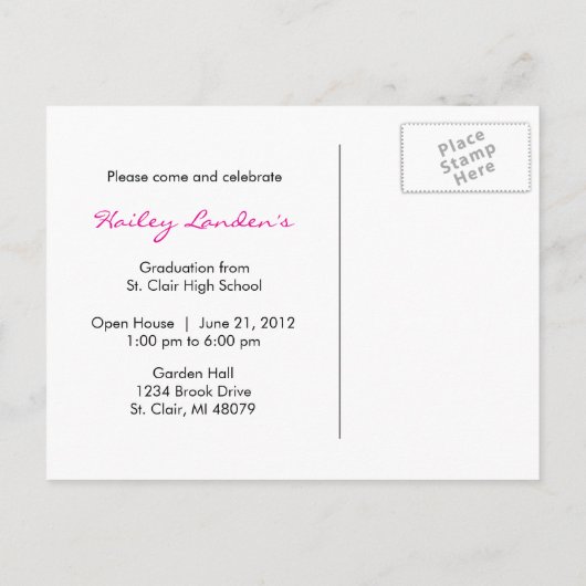 Klasse van 2012 Graduation Invitation Briefkaart (Achterkant)