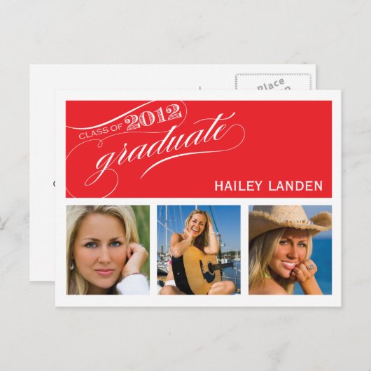 Klasse van 2012 Graduation Invitation Briefkaart | (Voorkant / Achterkant)