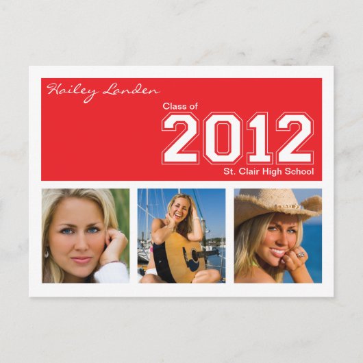 Klasse van 2012 Graduation Invitation Briefkaart | (Voorkant)
