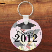 Klasse van 2012 Graduation Key-chain roze Sleutelhanger (Voorkant)