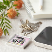 Klasse van 2012 Graduation Key-chain roze Sleutelhanger (Zijkant)