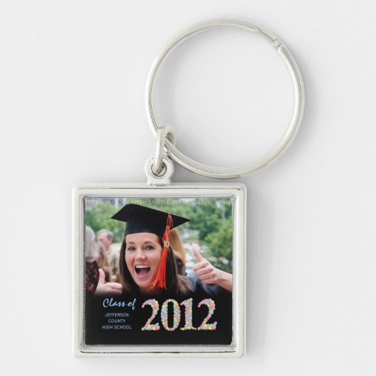 Klasse van 2012 Graduation Photo Metal Keyring Sleutelhanger (Voorkant)
