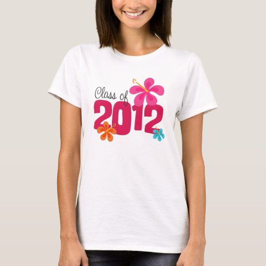 Klasse van 2012 Hibiscus Afstuderen T-shirt (Voorkant)