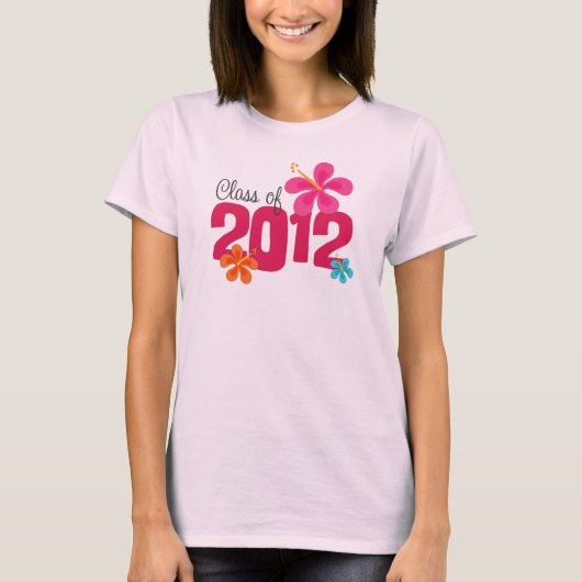 Klasse van 2012 Hibiscus Afstuderen T-shirt (Voorkant)