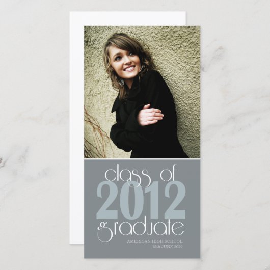 Klasse van 2012 High School Afstuderen Photo Card Aankondiging (Voorkant / Achterkant)