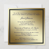 Klasse van 2012, Navy and Gold Afstuderen Invite Kaart (Achterkant)