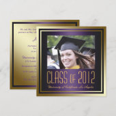 Klasse van 2012, Paars en goudmaaltijd Afstuderen Kaart (Voorkant / Achterkant)