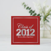 Klasse van 2012 Premium Red/Silver-Afstuderen Kaart (Staand voorkant)