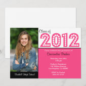 Klasse van 2012 Roze Afstuderen SCROLL voor 2013 Kaart (Voorkant / Achterkant)