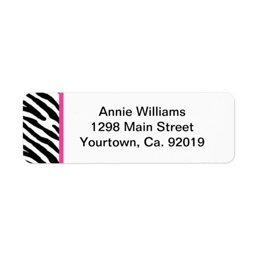 Klasse van 2012 Roze en zwarte Zebra Stripe Etiket (Voorkant)