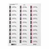 Klasse van 2012 Roze en zwarte Zebra Stripe Etiket (Full Sheet)