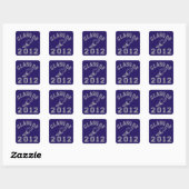 Klasse van 2012 Track & Field Grey 2 Vierkante Sticker (Vel)