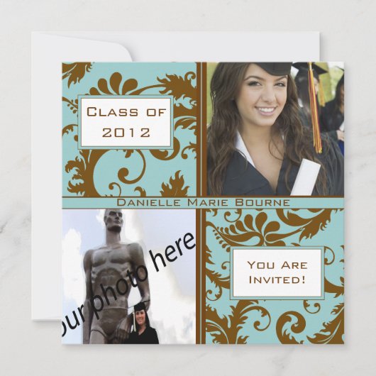 Klasse van 2012 Uitnodiging en geschenken van hoog (Voorkant)