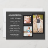 Klasse van 2013 Black Damask Afstuderen Invitation Kaart (Achterkant)