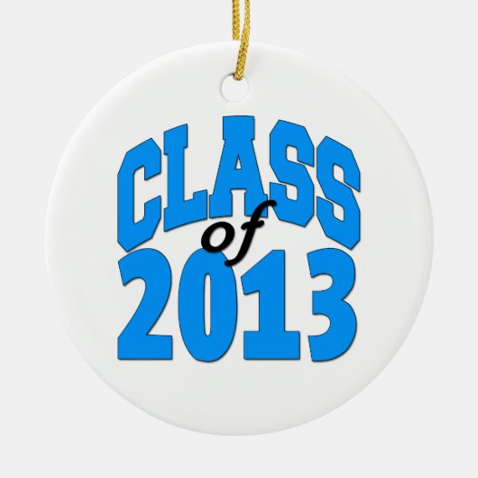 Klasse van 2013 (blauw) keramisch ornament (Voorkant)