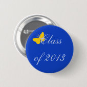 Klasse van 2013 - Blauwe en goudvlinder Ronde Button 5,7 Cm (Voorkant /achterkant)