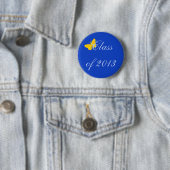 Klasse van 2013 - Blauwe en goudvlinder Ronde Button 5,7 Cm (In situ)