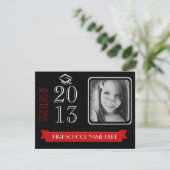 Klasse van 2013 Foto's met rood en zwart Afstudeer Kaart (Staand voorkant)