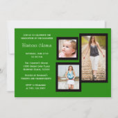 Klasse van 2013 Green Damask Afstuderen Invitation Kaart (Achterkant)