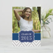KLASSE VAN 2013 NAVY BLUE GRAY CHEVRON KAART (Staand voorkant)