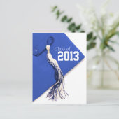 Klasse van 2013 Royal Blue Pet Afstuderen Briefkaa Aankondigingskaart (Staand voorkant)