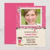 Klasse van 2013 Roze Western Afstuderen Aankondigi Kaart (Voorkant / Achterkant)