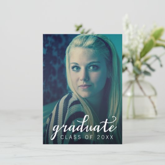 KLASSE VAN 2014 AFSTUDEREN FOTO INVITE KAART (Staand voorkant)