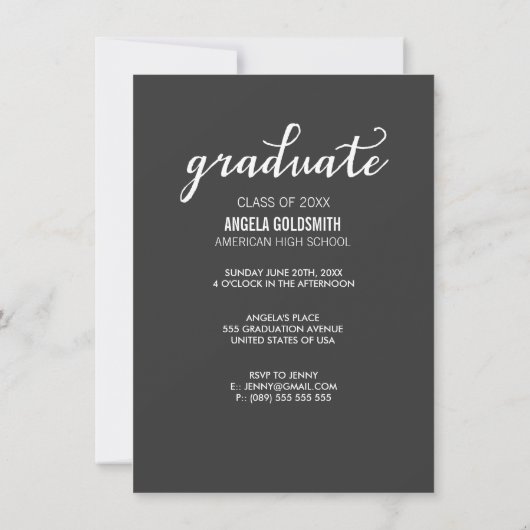 KLASSE VAN 2014 AFSTUDEREN FOTO INVITE KAART (Achterkant)