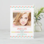 Klasse van 2014 Aztec Tribal Photo Graduation Part Kaart (Staand voorkant)