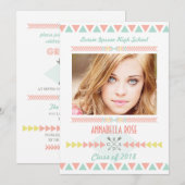 Klasse van 2014 Aztec Tribal Photo Graduation Part Kaart (Voorkant / Achterkant)