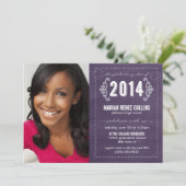 Klasse van 2014 Chalkboard Afstuderen Foto uitnodi Kaart (Staand voorkant)