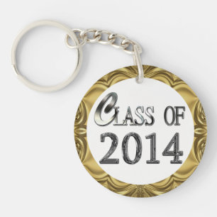 Klasse van 2014 en elke naam Silver & Gold Sleutel Sleutelhanger