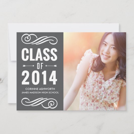Klasse van 2014 Fotokaartuitnodiging Kaart (Voorkant)